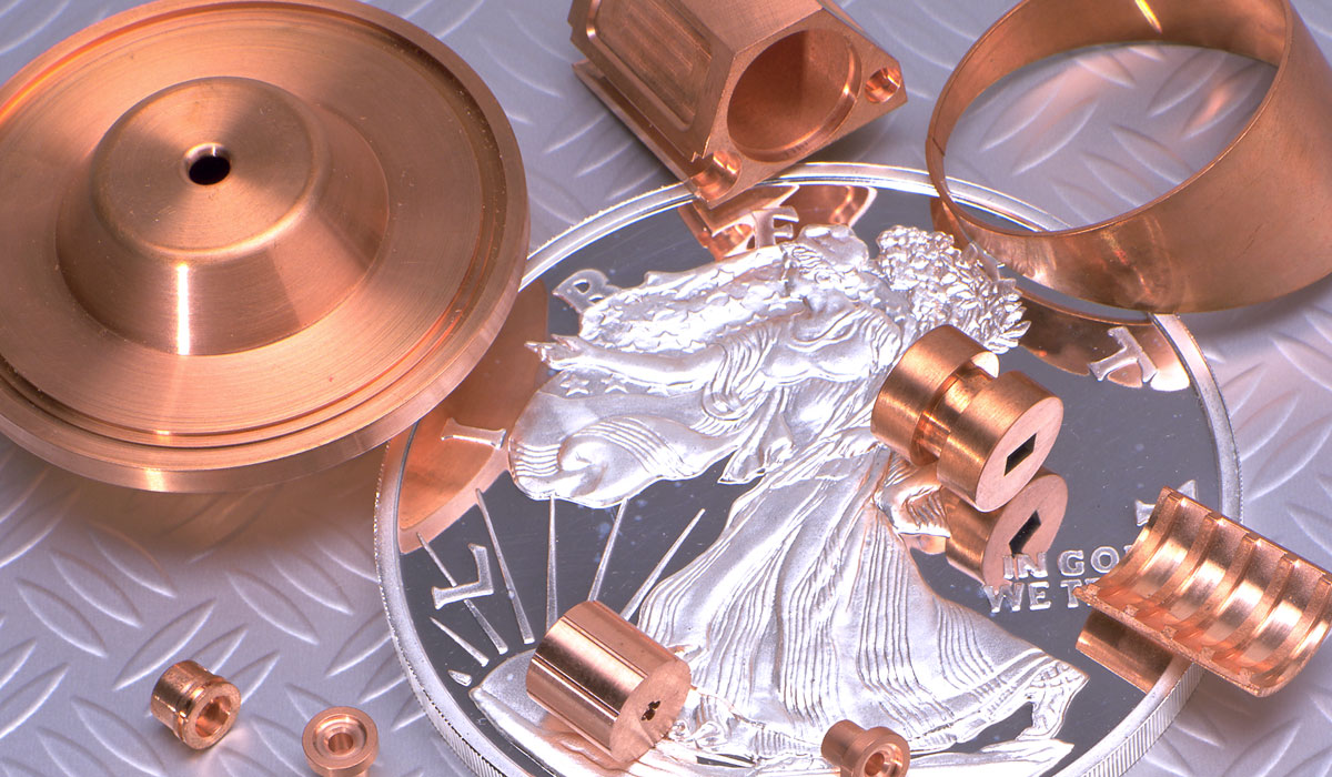 Complex, small CNC precision turned Beryllium Copper parts.