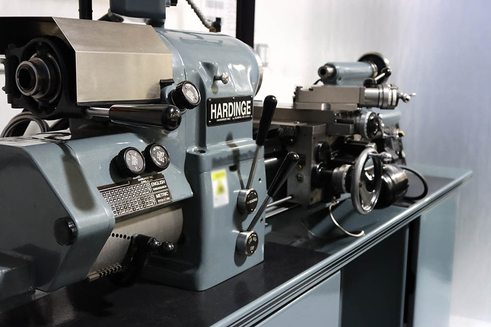 Hardinge Manual Desktop Lathe holds extremely tight tolerances and can be helpful with complex prototype work.